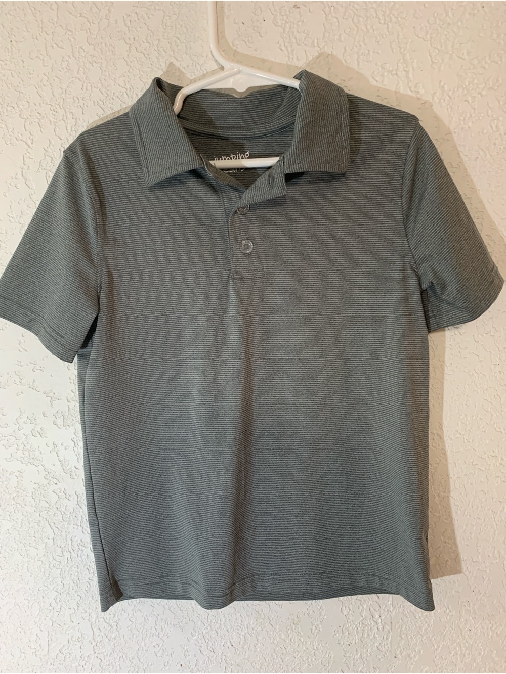 jumping beans Gray Textured Polo Shirt